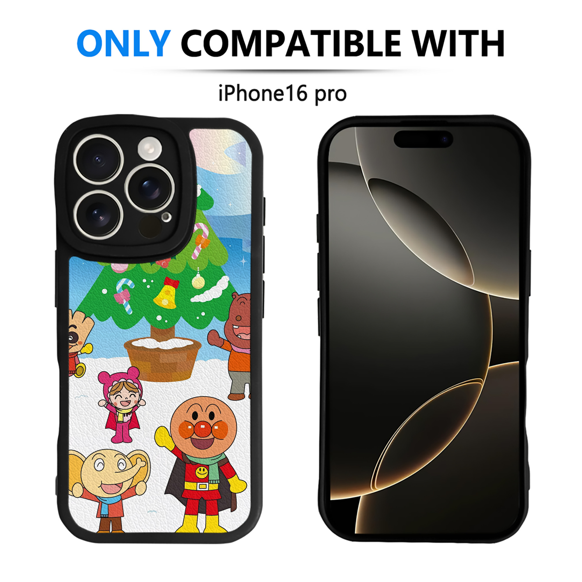 （画像用） アンパンマン Anpanman 【iPhone 16シリーズ対応】シリコンスマホケース（レザー調） 材質：シリコン